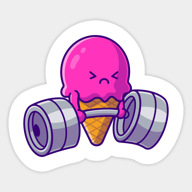 Cute Ice Cream Cone Lifting Dumbbell Cartoon Sticker by Catalyst Labs